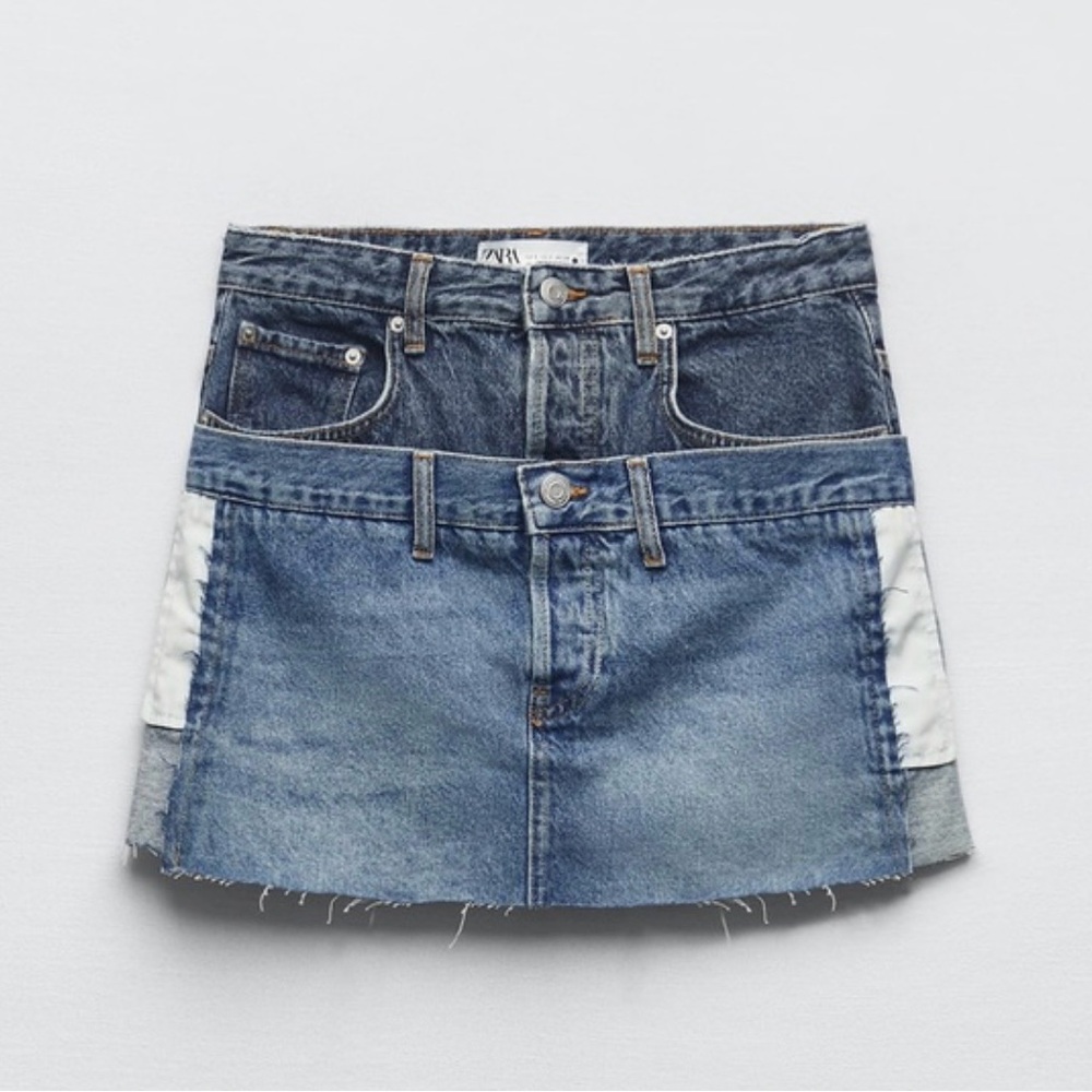 COPY - Zara double waist denim skirt